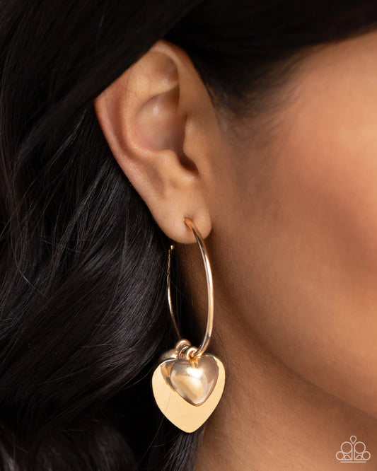 Casually Crushing - gold - Paparazzi earrings