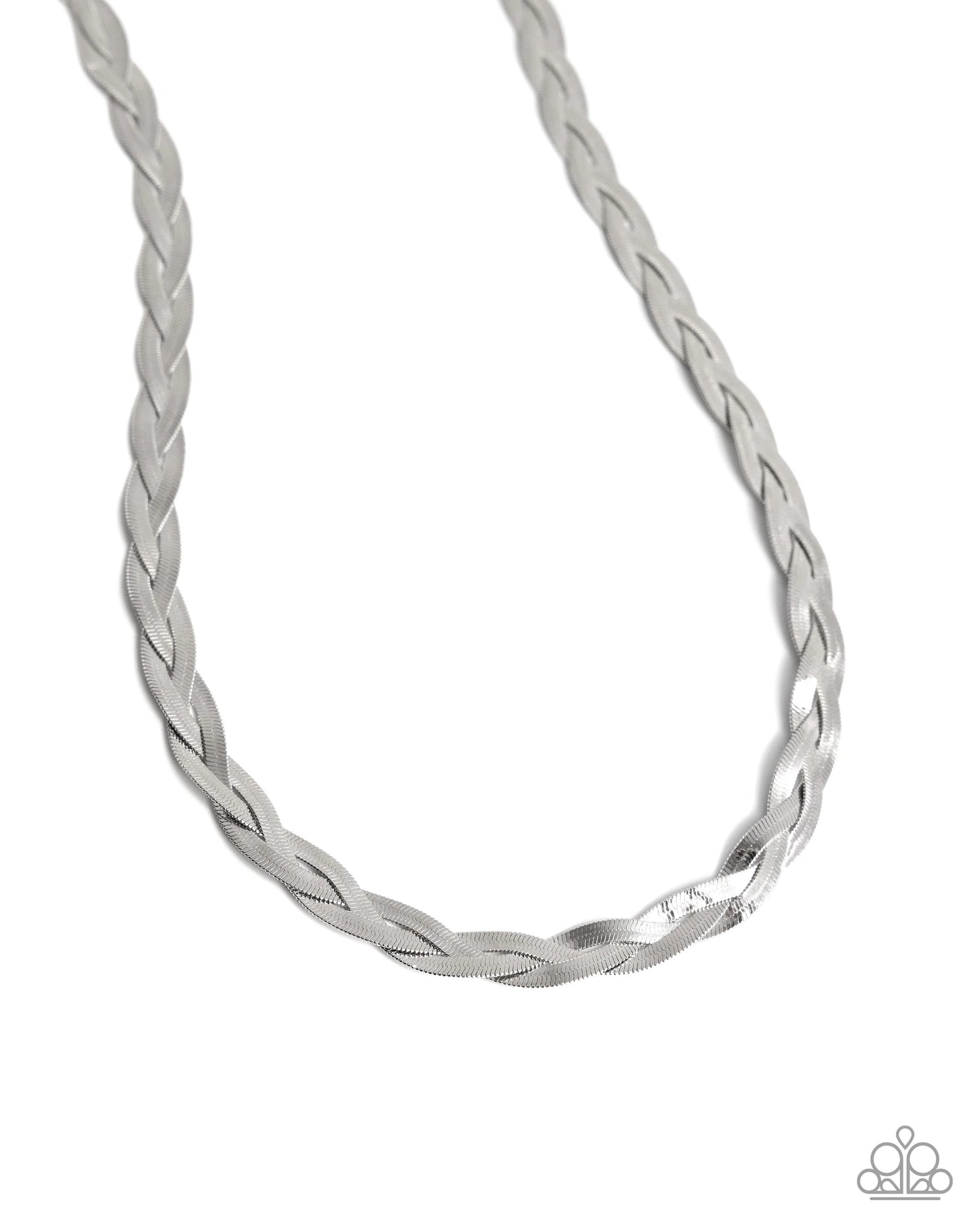 Paparazzi Bewildering Braid - Silver Necklace