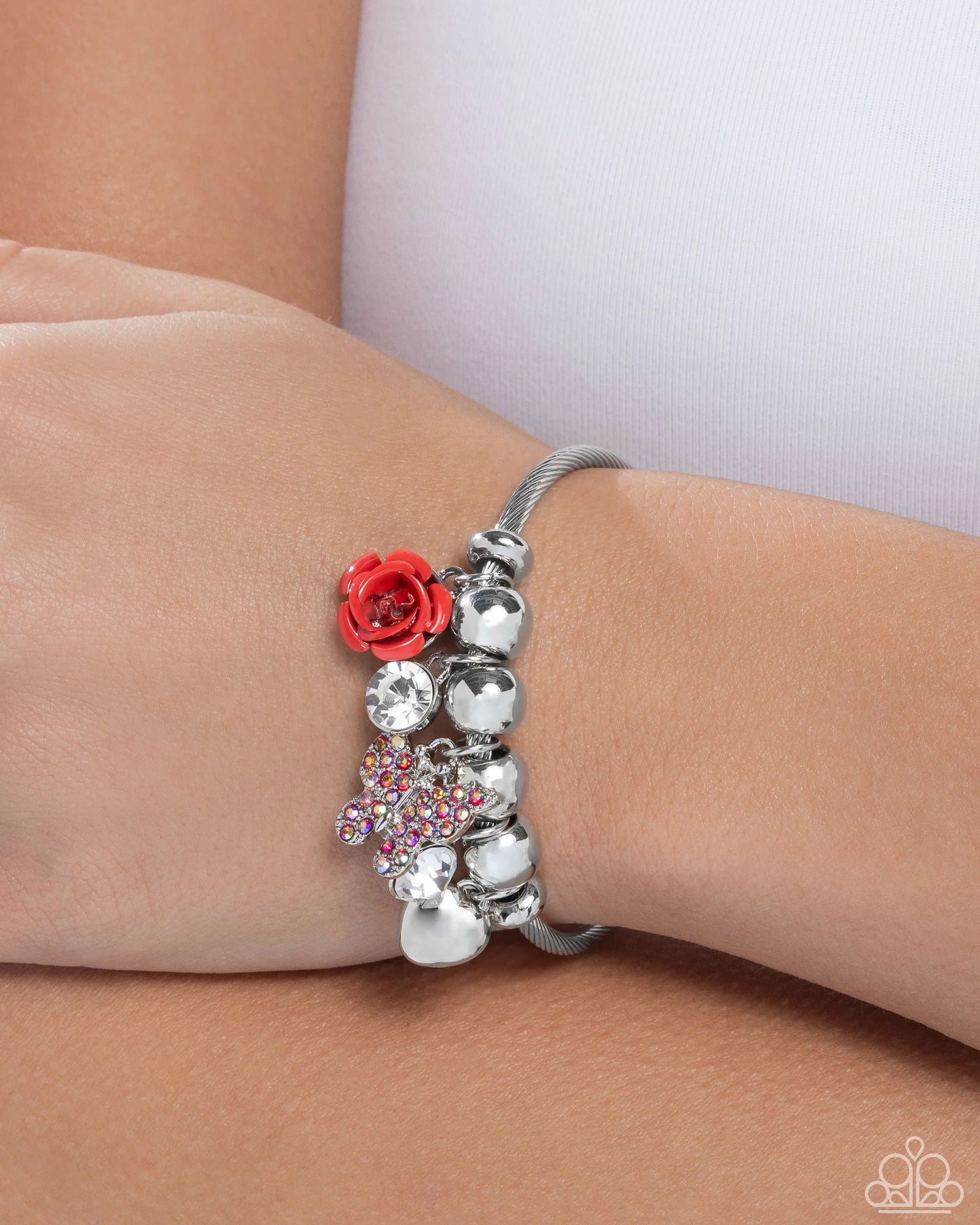 Paparazzi Windblown Whimsy - Red Bracelet
