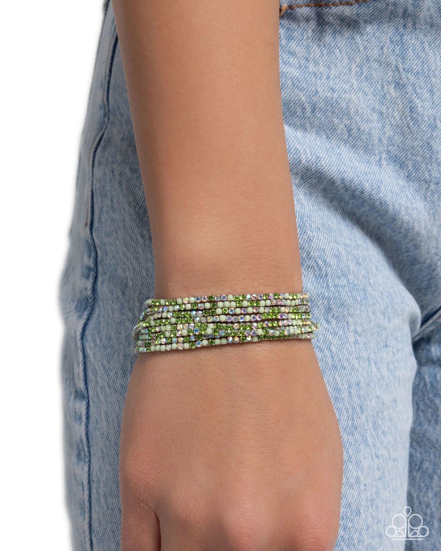 Paparazzi Candlelight Cascade - Green Bracelet