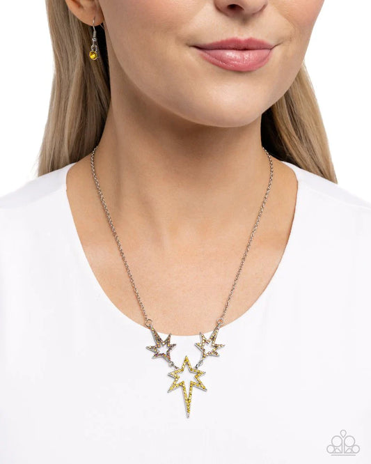 Paparazzi Necklace ~ Explosive Exhibit - Yellow