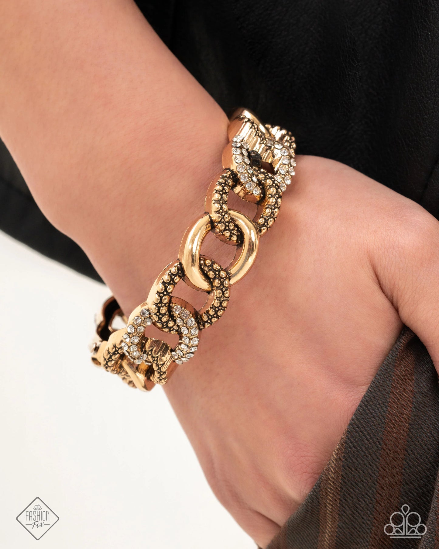 Paparazzi Assertive Austerity - Gold Bracelet