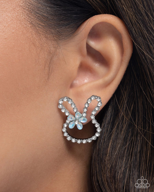 Paparazzi Bunny Backdrop - Blue Post Earrings