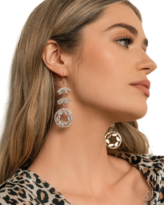 Paparazzi Polished Pattern - Gold Earrings