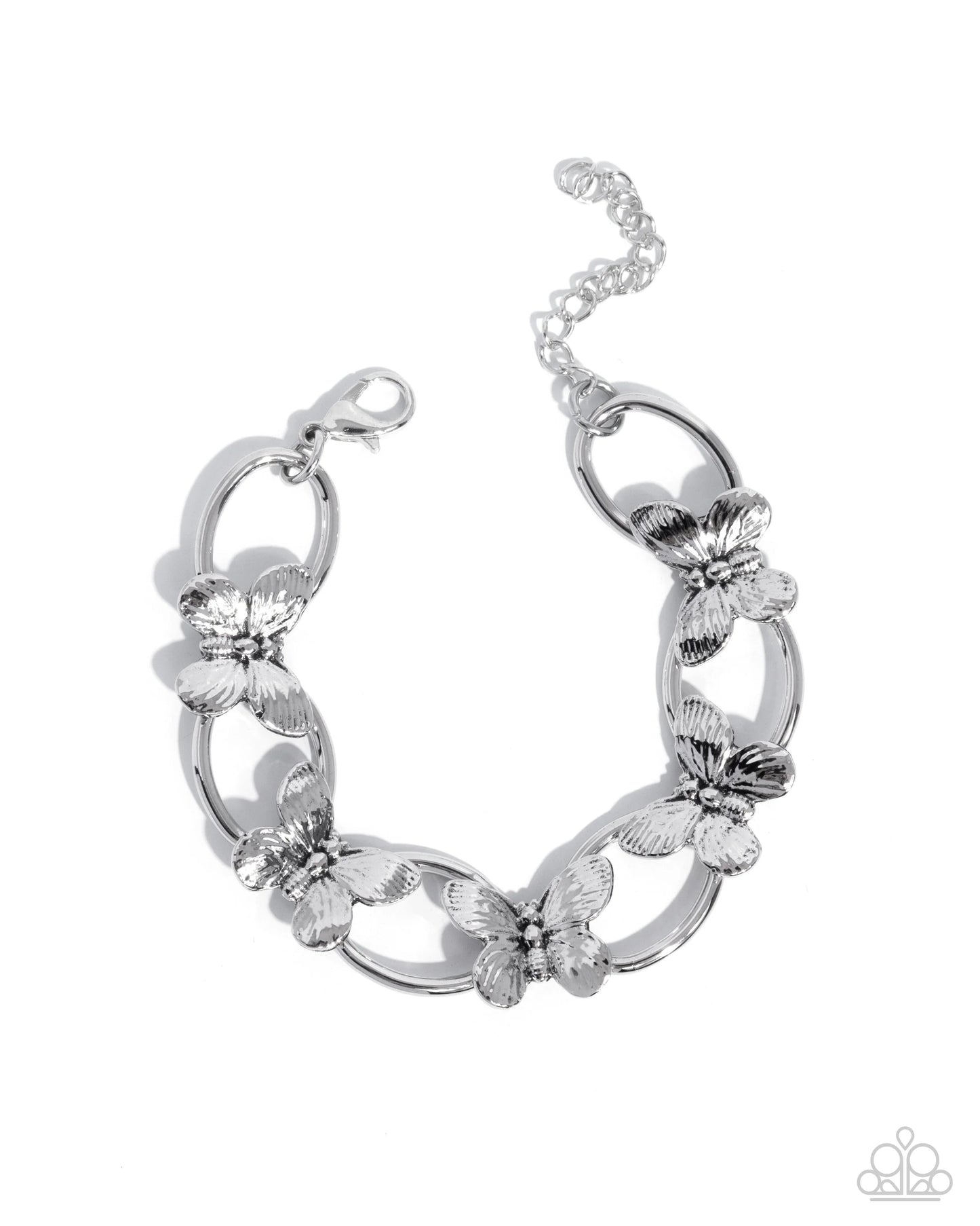 Paparazzi Fluttering Fabrication - Silver Bracelet