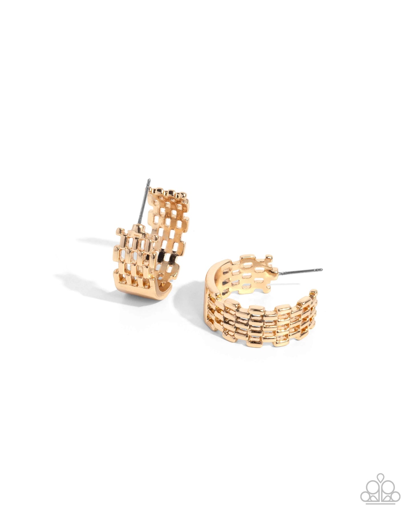 Paparazzi Interlocked Immunity - Gold Earrings