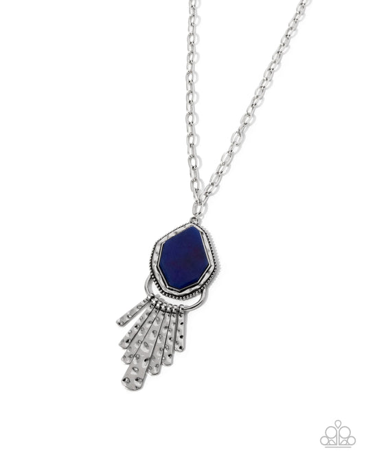 Paparazzi Stamped Statement Blue Necklace