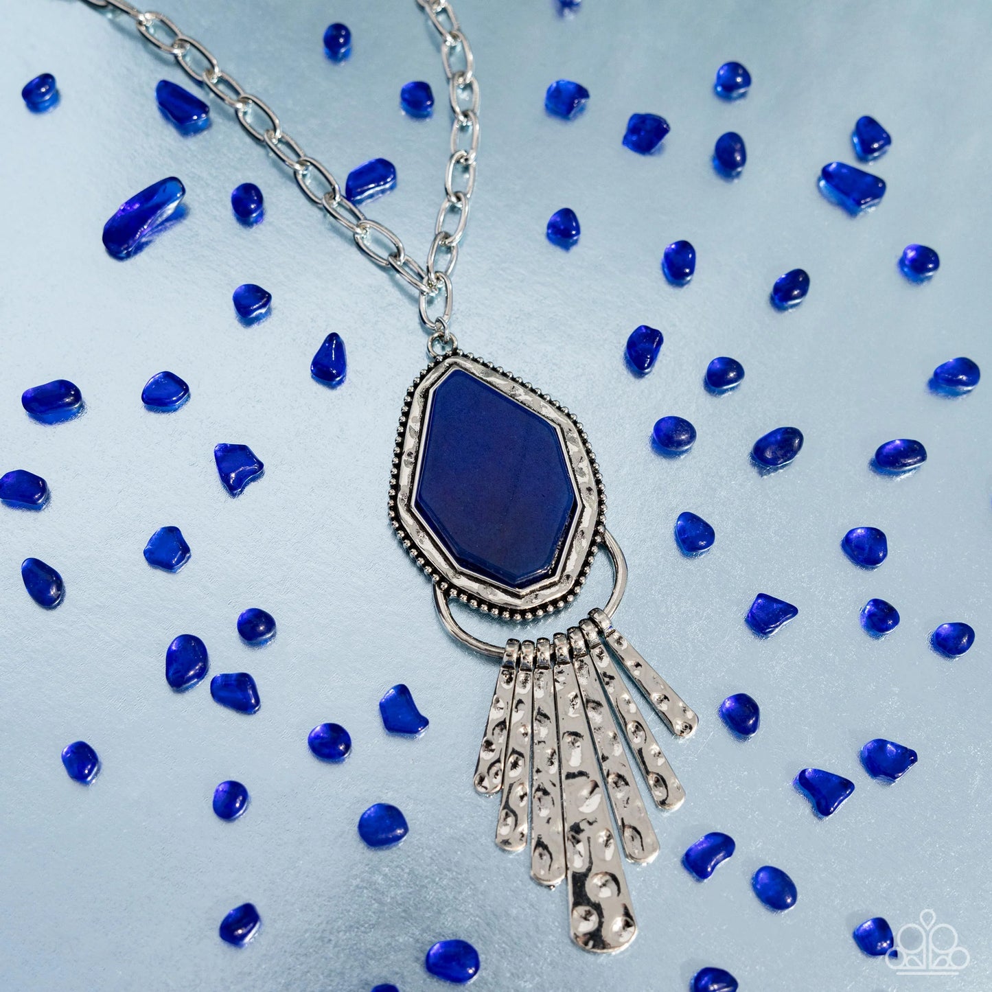 Paparazzi Stamped Statement Blue Necklace
