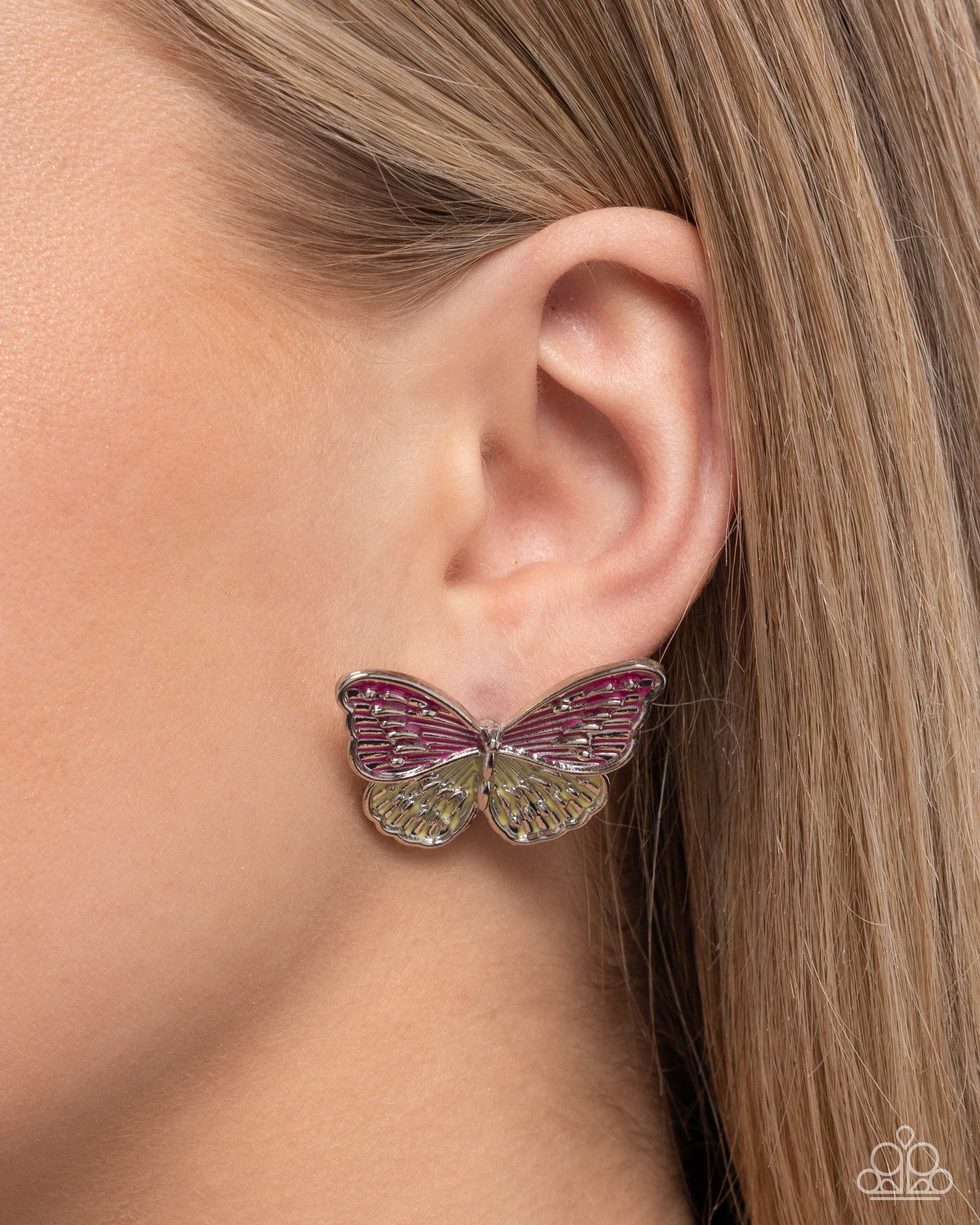 Paparazzi Aerial Appreciation - Pink Post Earrings