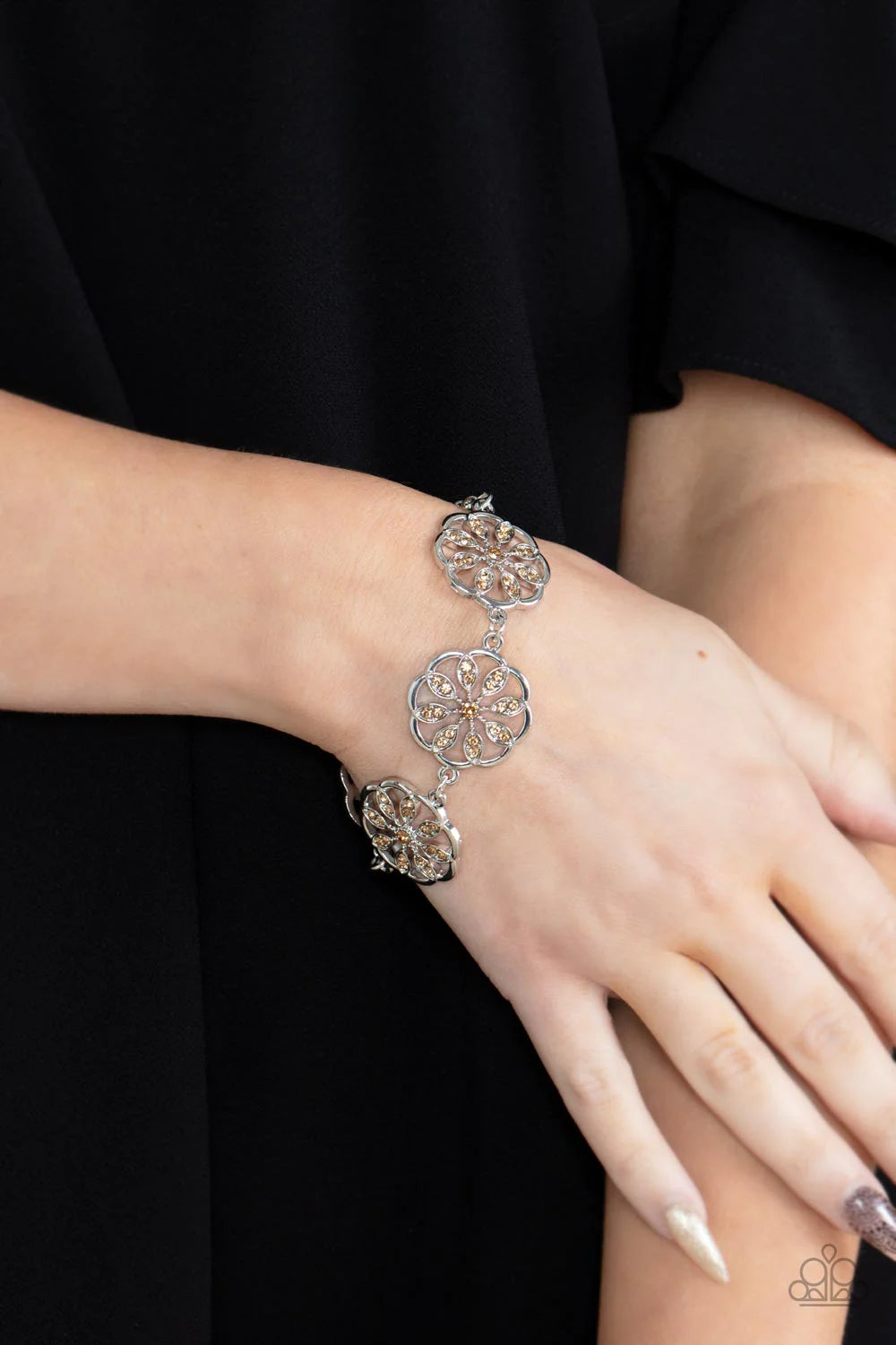 Paparazzi Blooming Bling - Brown Bracelet