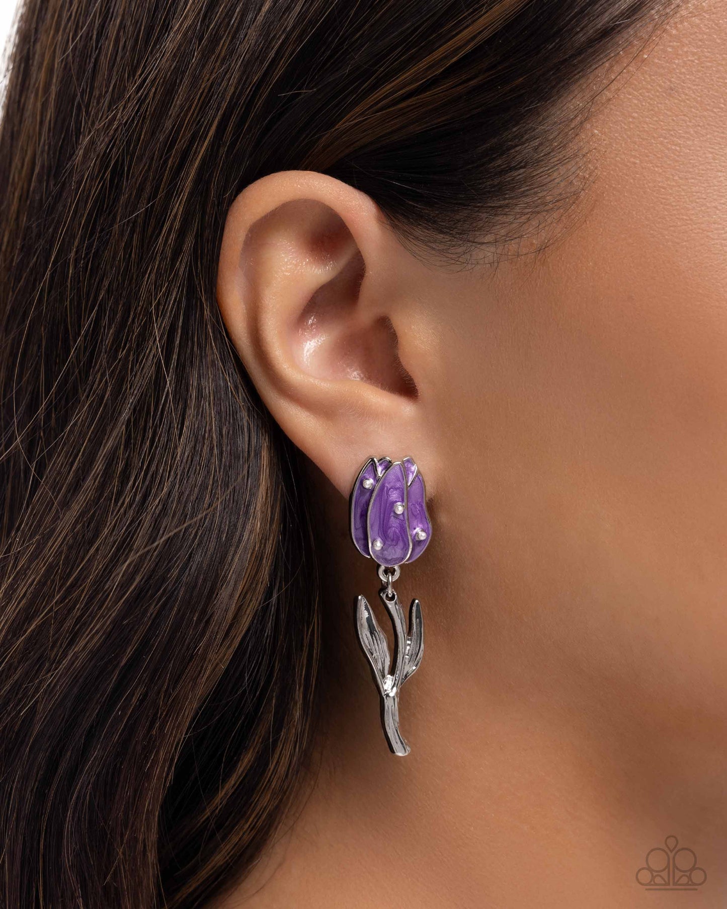 Paparazzi Timeless Tulip - Purple Post Earrings