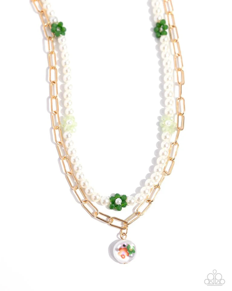 Paparazzi Necklace ~ Painted Pageantry - Green