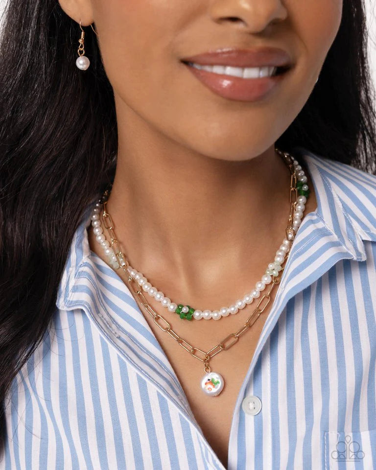 Paparazzi Necklace ~ Painted Pageantry - Green