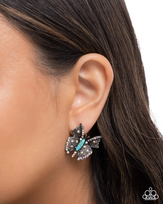 Paparazzi Hovering Harmony - Blue Post Earrings