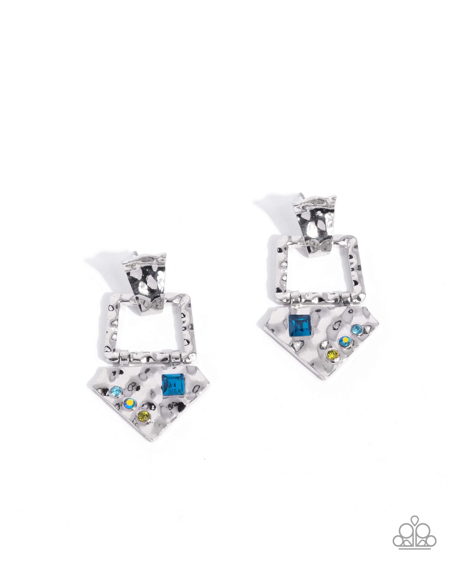Paparazzi Hardware Headline - Blue Post Earrings