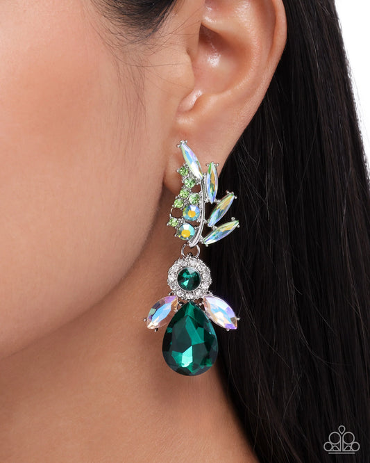 Paparazzi Priceless Pizzazz - Green Post Earrings