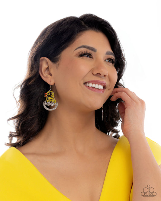 Paparazzi Chick Couture - Yellow Earrings