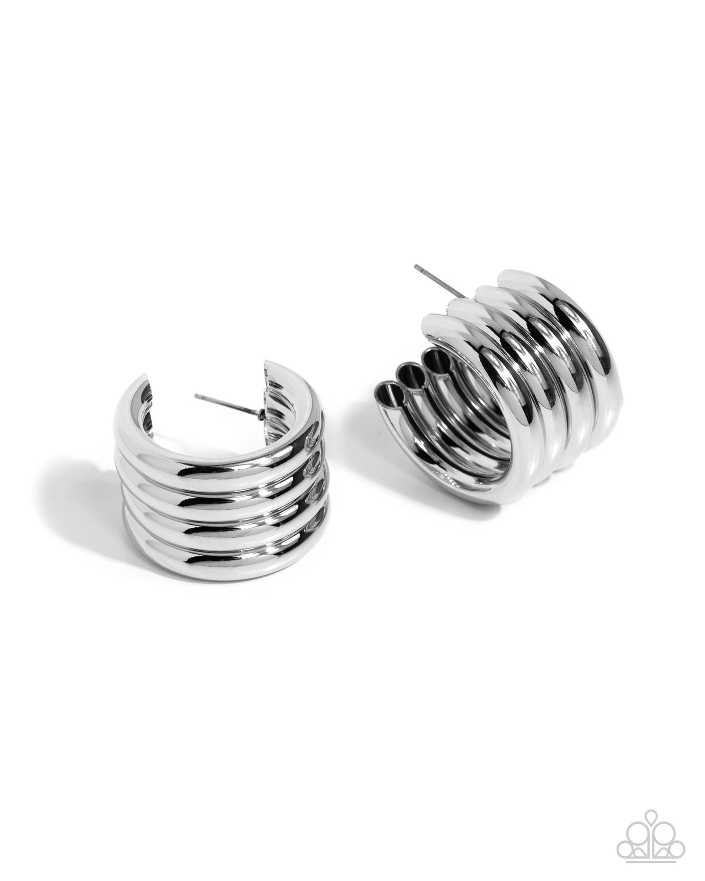 Paparazzi Continuous Construction - Silver Earrings