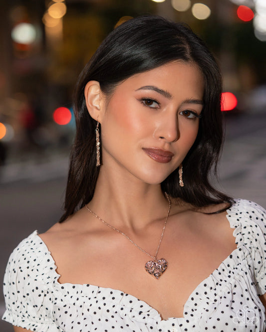 Vintage Flair - rose gold - Paparazzi necklace