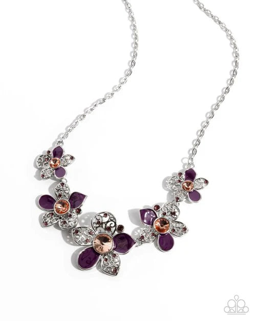 Paparazzi Necklace ~ April Showers Bring Flowers - Purple