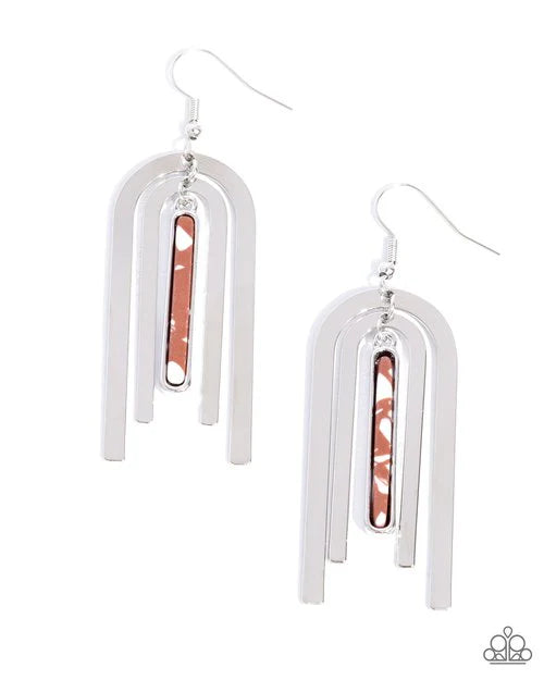 Paparazzi Earring ~ Coarse Conversation - Brown