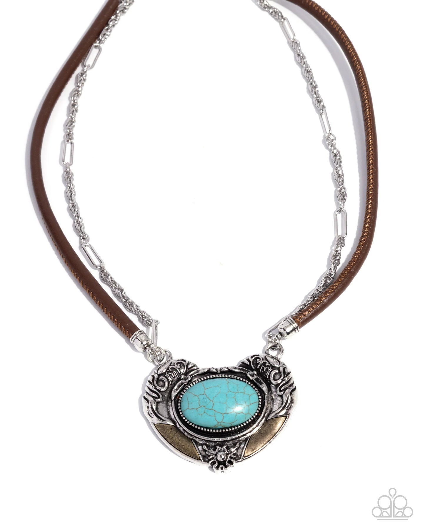 Paparazzi Grounded Gesture - Blue Necklace