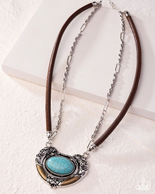 Paparazzi Grounded Gesture - Blue Necklace
