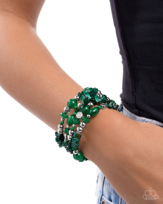 Paparazzi Worldwide Tour - Green Bracelet