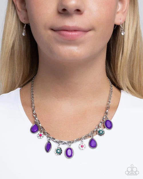Paparazzi Necklace ~ Fancy Finish - Purple
