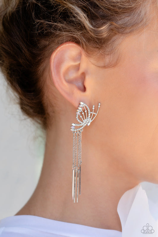 Paparazzi A Few Of My Favorite WINGS - White Post Earrings