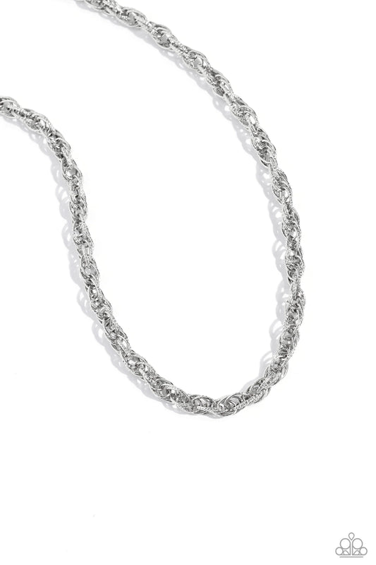 Paparazzi Braided Ballad - Silver Necklace