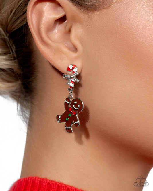 Gingerbread Man - multi - Paparazzi earrings
