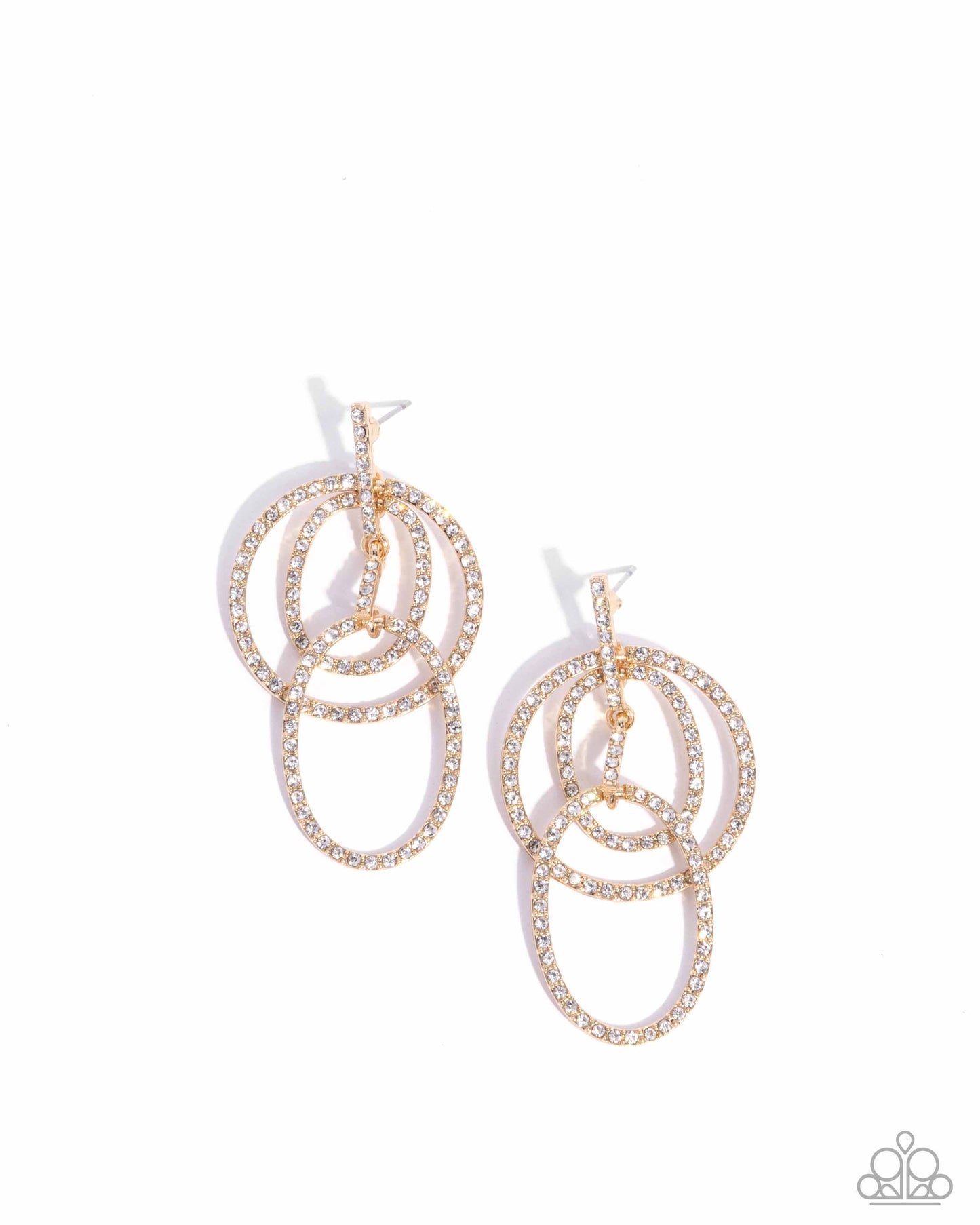 Paparazzi Geometric Glitz - Gold Post Earrings