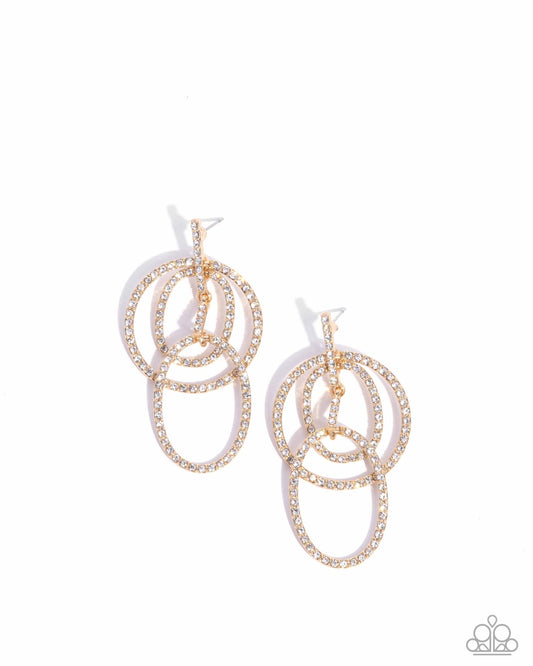 Paparazzi Geometric Glitz - Gold Post Earrings