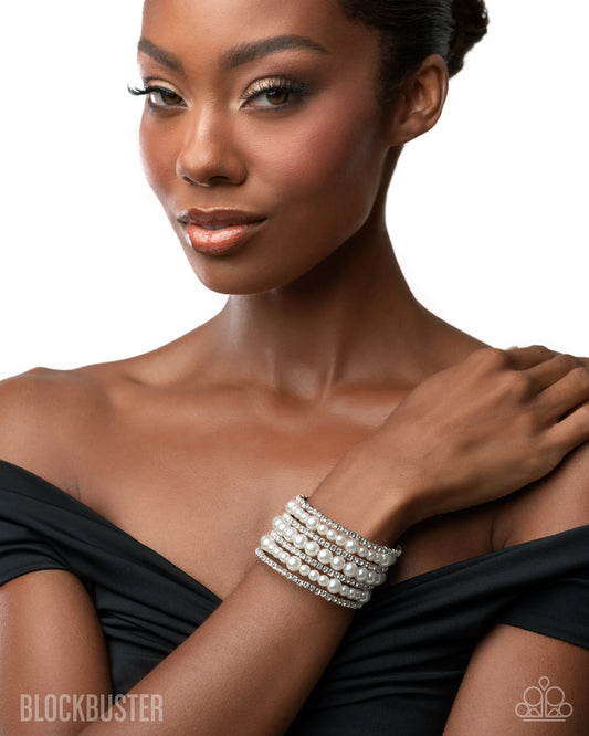 Paparazzi Finalized Flair - White Bracelet
