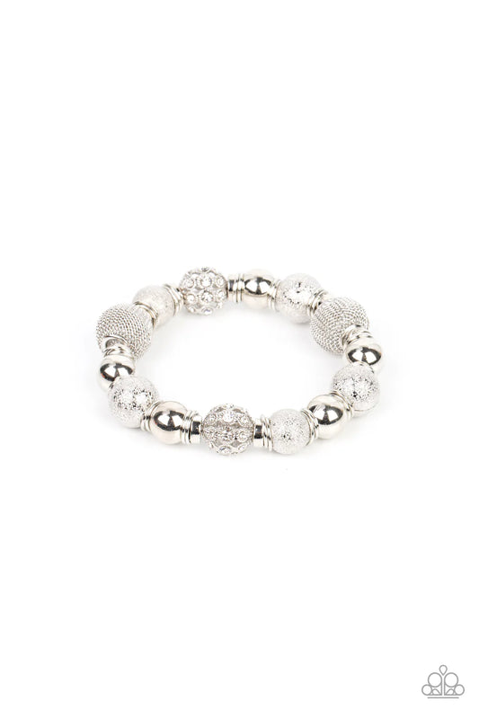 Paparazzi We Totally Mesh - White Bracelet
