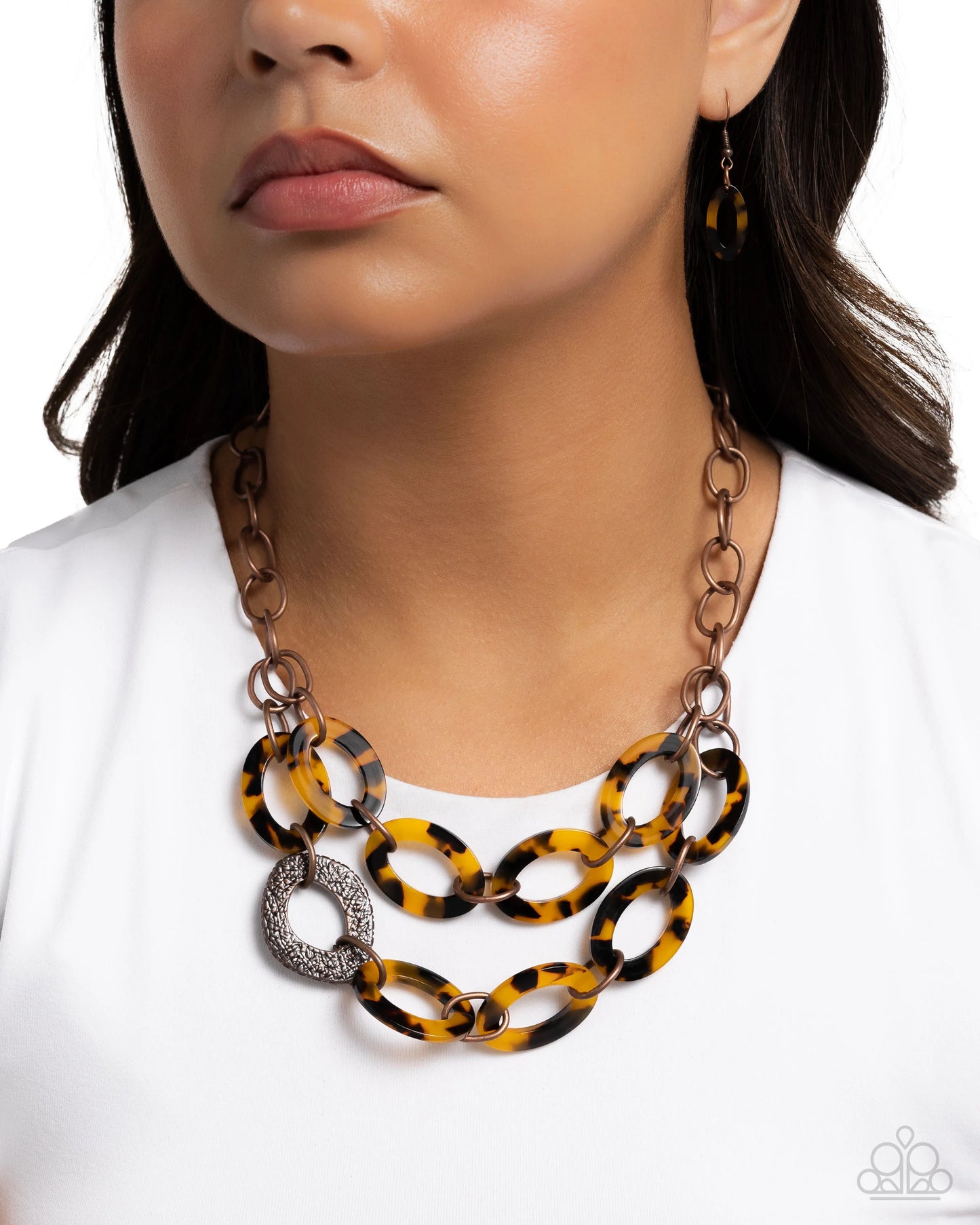 Paparazzi Patterned Presto Copper Necklace