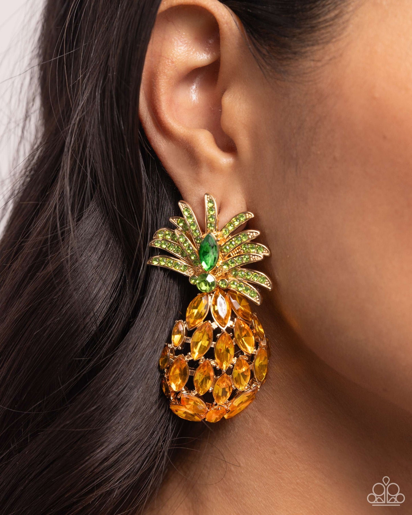 Paparazzi Pineapple Pizzazz - Yellow Post Earrings