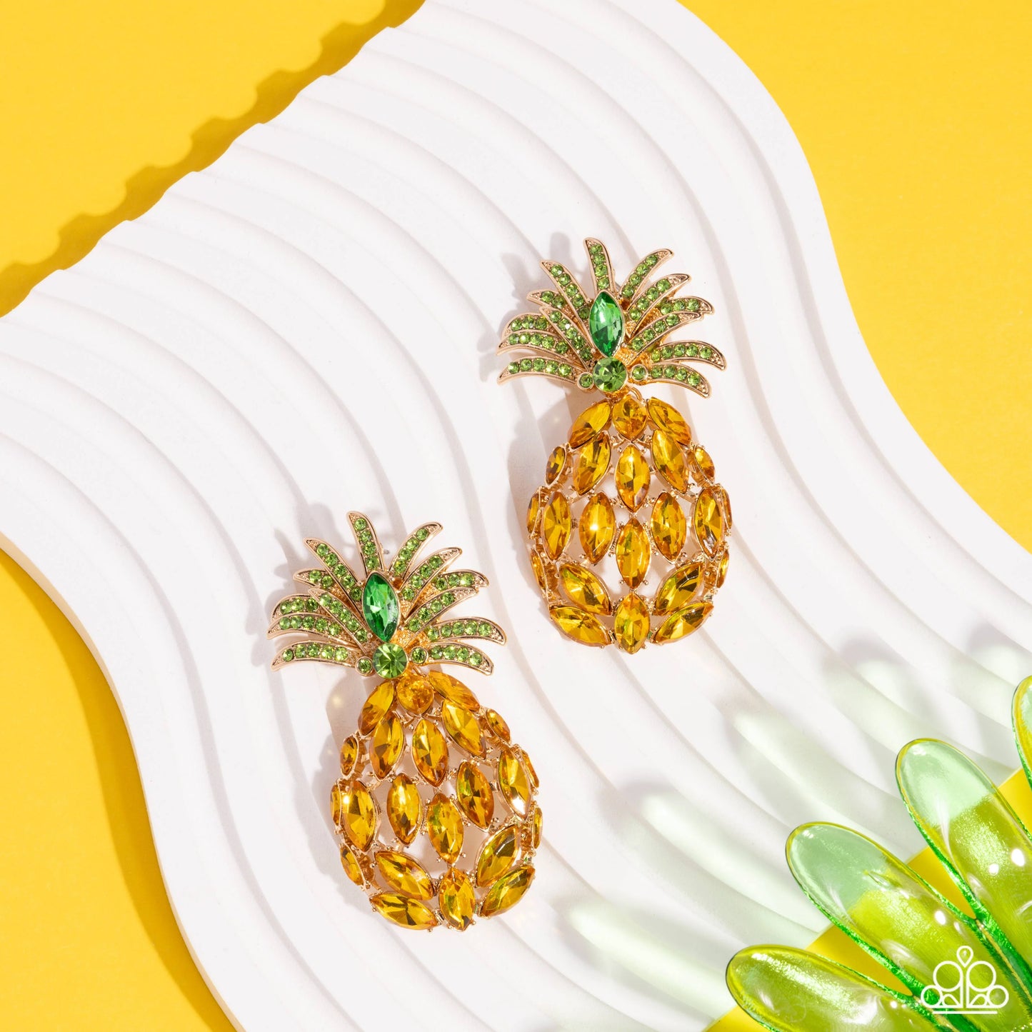 Paparazzi Pineapple Pizzazz - Yellow Post Earrings