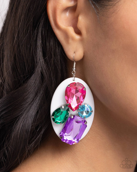 Paparazzi ♥ Attention Grabber - White ♥ Earrings