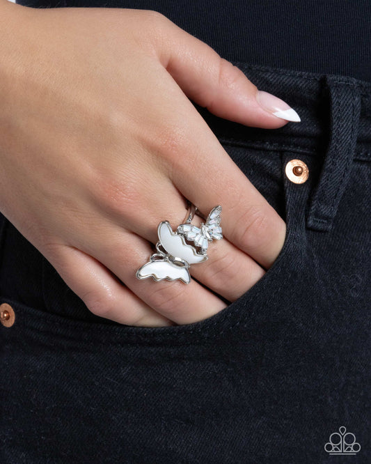 Paparazzi ♥ Dueling Decadence - White ♥ Ring