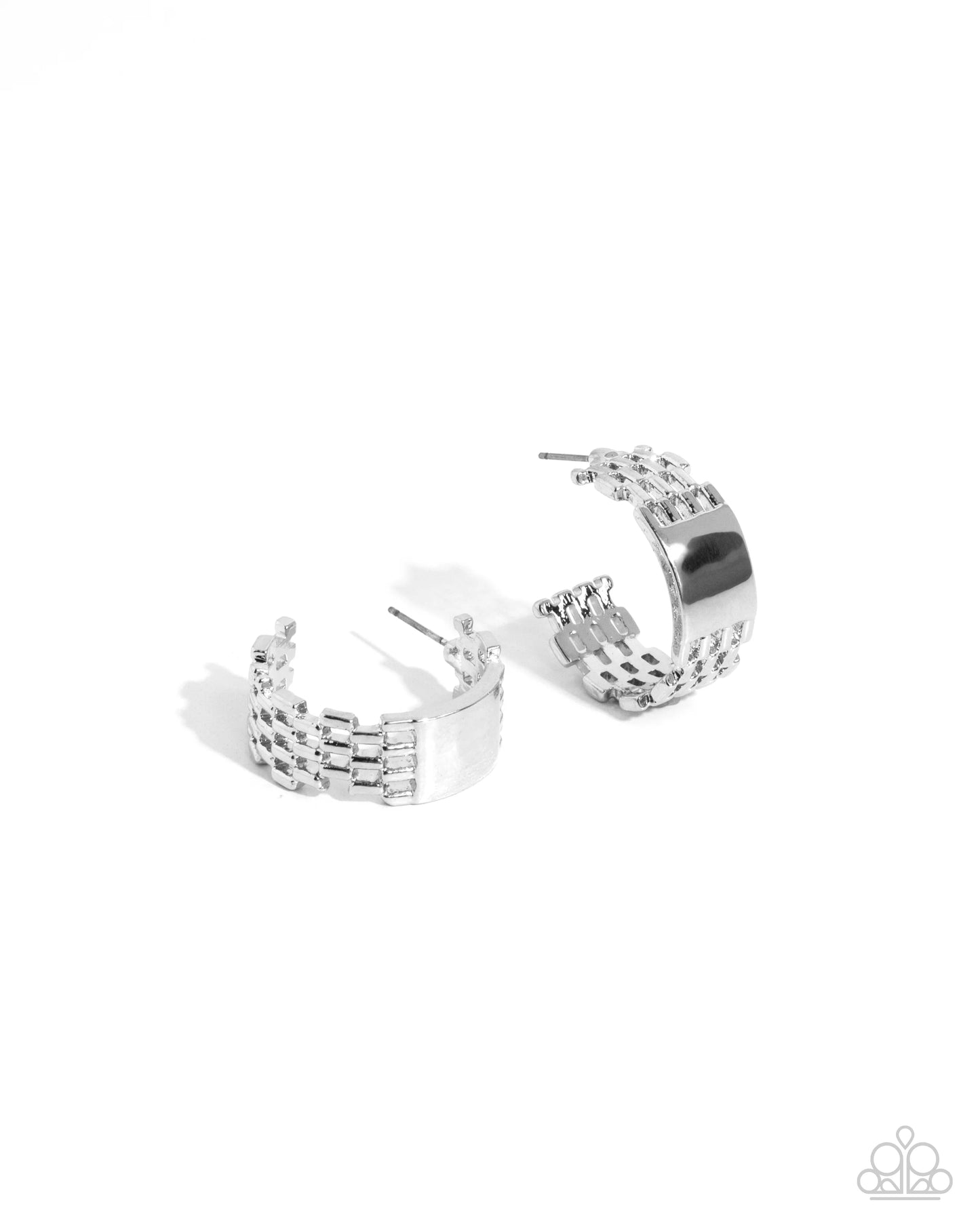 Paparazzi Interlocked Immunity Silver Earrings
