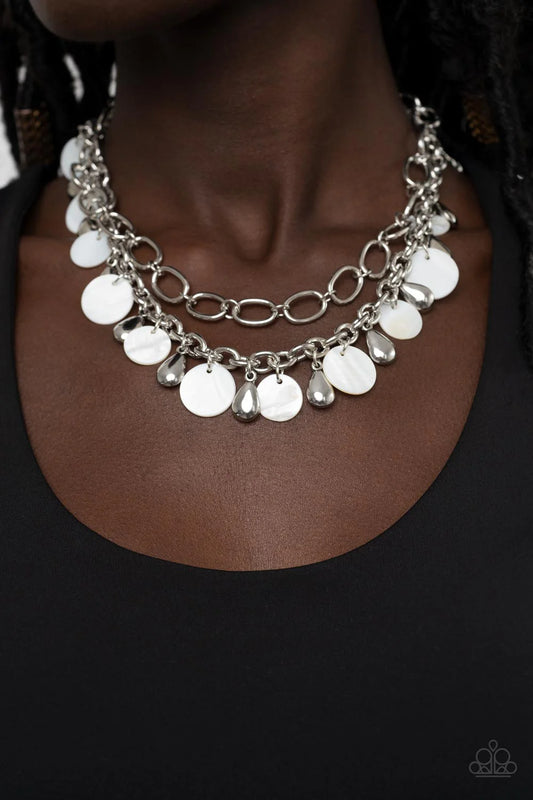 Paparazzi ♥ Beachfront Fabulous - White ♥ Necklace