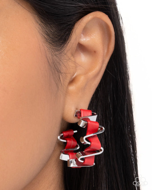 Captivating Corkscrew - red - Paparazzi earrings