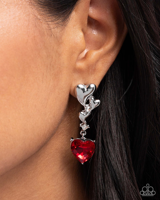 Paparazzi ♥ Valentines Vaudeville - Red ♥ Post Earrings