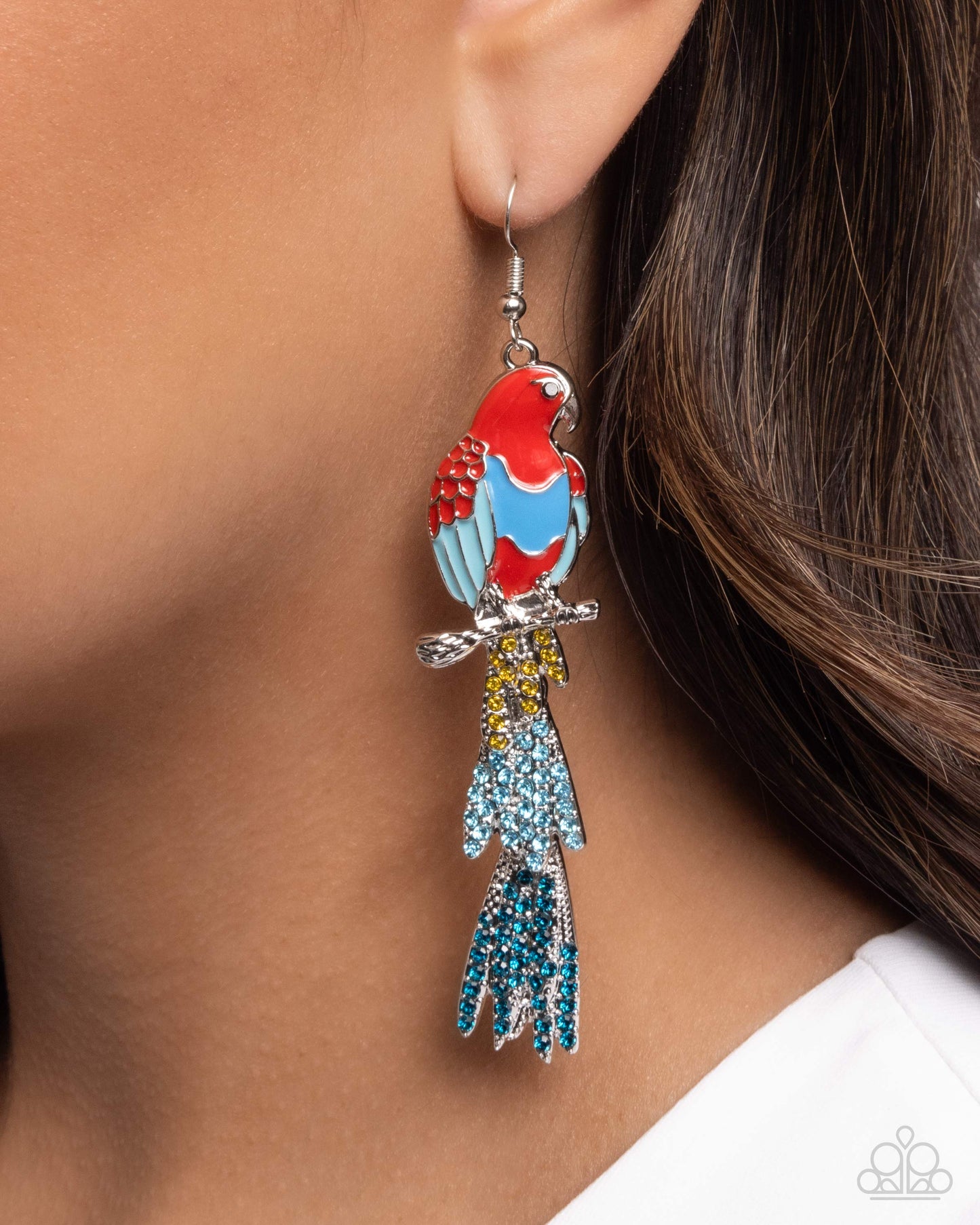 Paparazzi Parrot Pull - Red Earrings