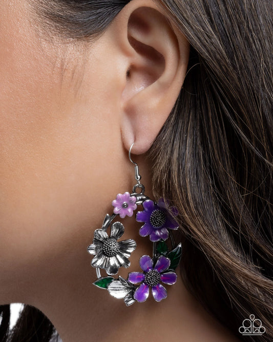 Paparazzi Wreathed Weekday - Purple Earrings