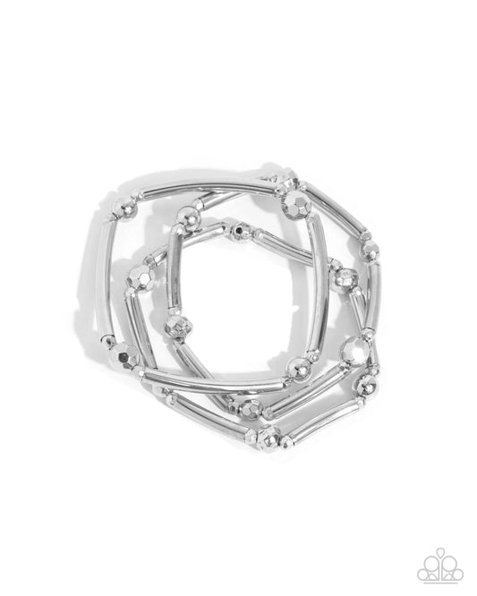 Paparazzi ♥ Stacked Shopaholic ♥ Silver Bracelet