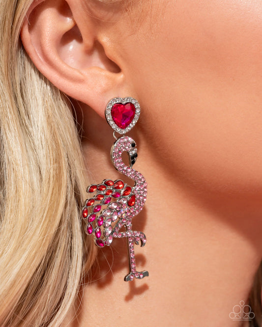 Paparazzi Flamingo Freestyle - Pink Post Earrings