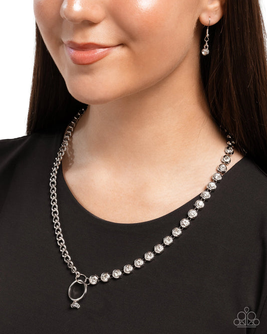 Paparazzi Blazing Beacon White Necklace